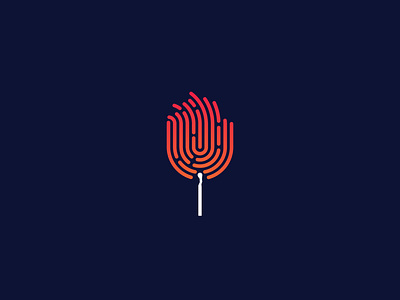 Fingerprint Match app design fingerprint fire icon illustration illustrator match matchstick minimal ui ux vector