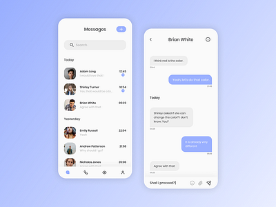 Messaging App app design icon message message app messenger minimal mobile typography ui ui ux ux web