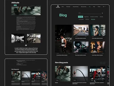 Acadiac Blog blog design fitness flat gym minimal sport typography ui user interface ux web webdesign website