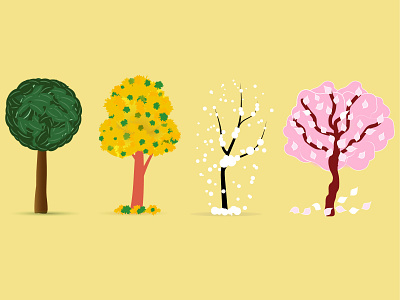 Four seasons ai autum book art book illustration cartoon childrens illustration design illustration kids art leaves seasons spring summer trees weather winter деревья природа