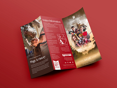 Alnwick Castle Trifold Leaflet Design alnwick attraction brochure brown castle design event folded graphic design knight leaflet medieval panel print public red trifold trifold brochure trifold mockup visitor