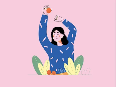 A girl book illustration bright colors children girl illustration illustration illustration art minimal