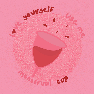 menstrual cup art branding cup design flat illustration menstrual cup menstruation vector woman