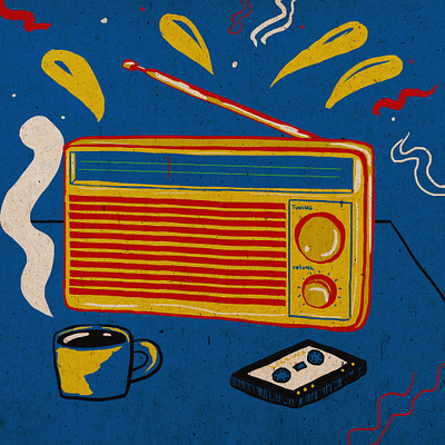 Retro radio adobe artist concept design digital illustration dribbble editorial illustration flat design graphic design illustration