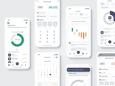 Harvest_ personal finance tracker app finance minimal mobile personal finance reports savings ux ui visualization wallet