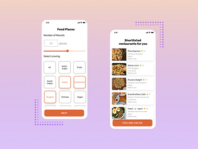 Crave - Food App Concept food foodapp restaurant app ui uidesign user interface user interface design ux uxdesign uxui