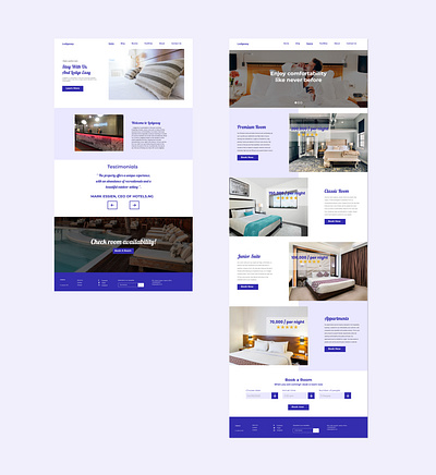 Hotel Website blue branding design holiday hotel illustration life lodge luxury purple ui ui ux ui design ux website