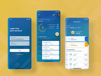 Task and Assignment Management App blue dashboard gradient inspiration mobile app ui design uiux uxbucket