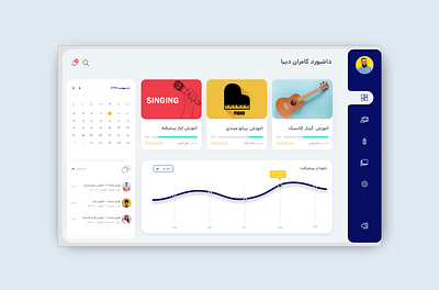 Music Learning Dashboard app dashboad dashboard design e learning education illustration ui ui ux ui design uidesign