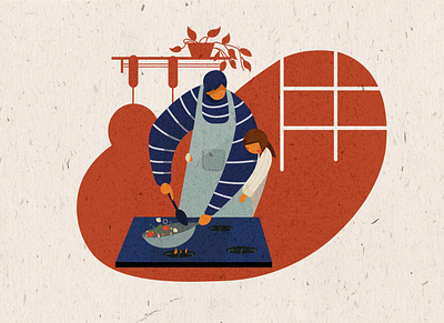 Couple Cooking Together cooking couple design flat illustration illustrator love vector