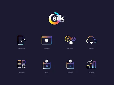 Silk Coin branding coin crypto currency design icons iconset logo modern