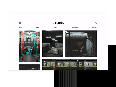 E-X-O-D-U-S 2020 black branding concept design dribbble japan metro minimal minimalist red tokyo train trend ui ux web design webdesign website white