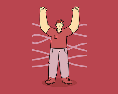 Hands up, boy affinity designer debut debuts design flat illustration illustrator minimal vector