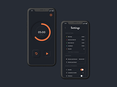 Interval Timer Neumorphism UI Redesign fitness app interval timer app mobile ui neumorphic app neumorphic design neumorphism redesign ui ux