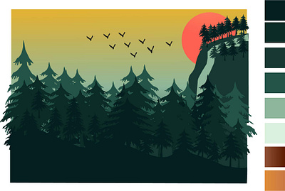 forest art creative design forest illustration vector
