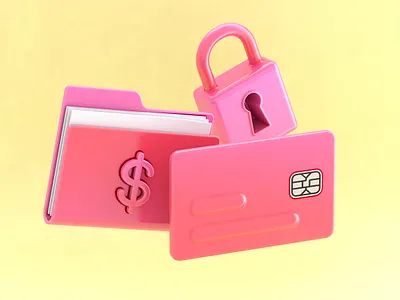 Finance Dashboard icons 3d c4d card cinema4d icons illustration lock render wallet