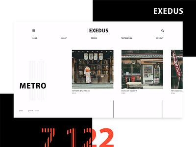 E-X-O-D-U-S 2020 animation branding clean concept design dribbble interaction interface landing page metro minimal mobile motion design red trend ui ux web design website