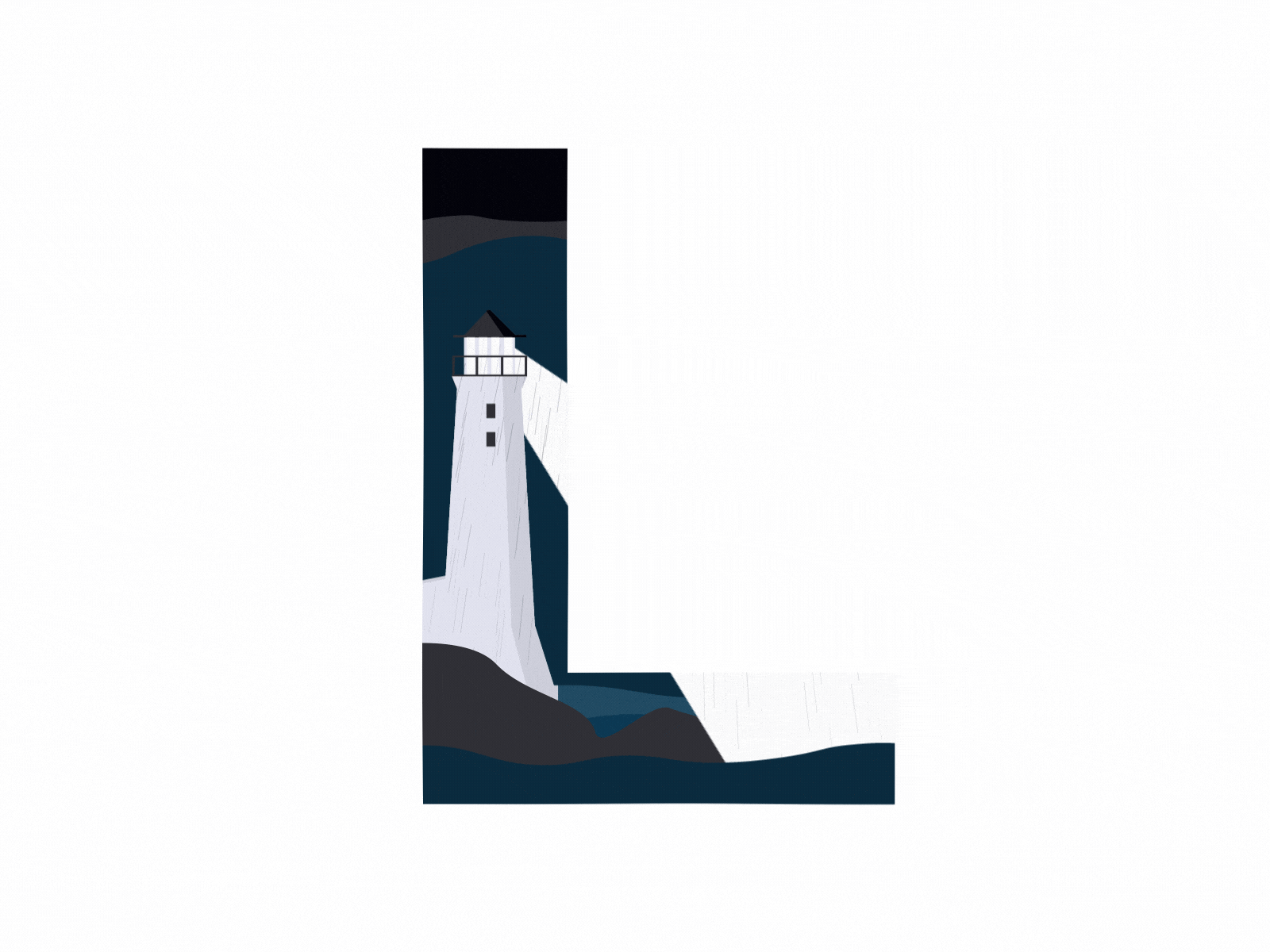 L is for Lighthouse ae after effects animation aftereffects flat design flat animation flat art gif gifloop loop looped type type animation type art type challenge type daily