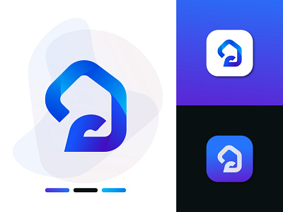 Ambhome - A modern letter logo design a logo app logo design brand identity creative gradient logo home logo house logo logo logo branding logo design logo design branding logo designer logo designers logo process logo trends 2020 logotype modern a logo modern house logo modern logo design real estate logo