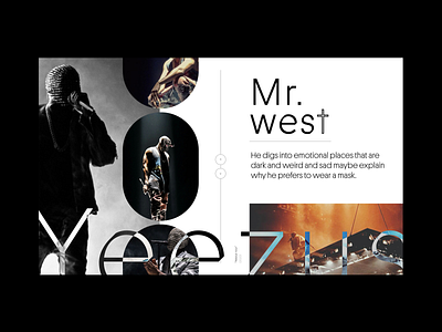 Layout exploration #3 branding design elipse experimental exploration interface kanye kanyewest layout mask minimal slider typography ui ux web concept webdesign yeezus