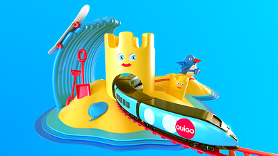 Funny train c4d cinema4d fun funny funny train kids ouigo pop toon train