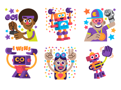 bot games stickers avatar character emoji illustration illustrations