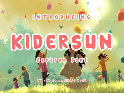 KIDERSUN Font animation branding cartoon font cute font elegant font design font duo font family fonts funny graphic design logo lovely lovely font