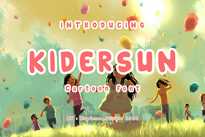 KIDERSUN Font animation branding cartoon font cute font elegant font design font duo font family fonts funny graphic design logo lovely lovely font