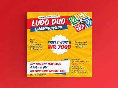 Ludo Duo Championship, Ahmedabad (India) ahmedabad competition einvitation einvite graphicdesign gujarat india jaipur navojuno poster poster design rajasthan