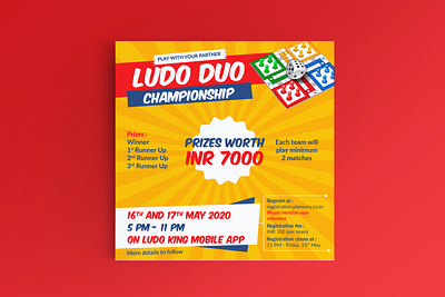 Ludo Duo Championship, Ahmedabad (India) ahmedabad competition einvitation einvite graphicdesign gujarat india jaipur navojuno poster poster design rajasthan