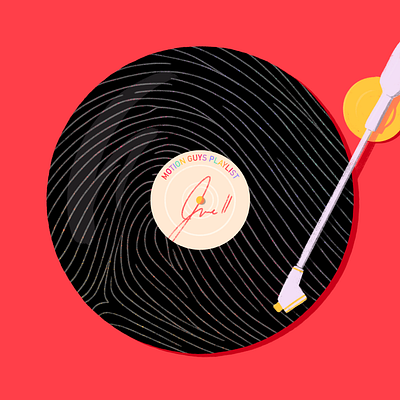 June Playlist Cover album design illustration music playlist pride record record player turntable vinyl