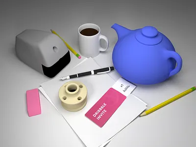 Ready To Go- Artist's Table 3d 3d artist blender 3d blender3d firstshot likes modeling setup