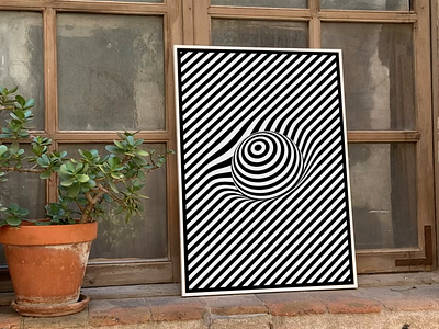 Striped Ball - Limited Edition ar art barcelona black black and white diaotmic fine art lettering motion op art optical art poster poster a day poster art poster design psychadelic screenprrint sergi degado sergi delgado typography