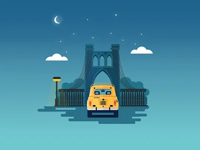 Sidi M'Cid Bridge at night 2d 2d art alger algeria algerie algiers algérie constantine design flat illustration vectorart