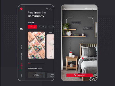 Pinterest AR: Application Concept app interaction design mobile design mobile ui pinterest product design ui user research ux