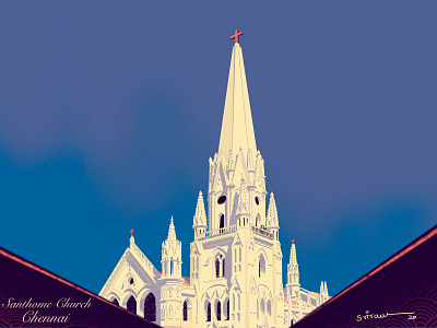 Sathome Church - Chennai, India art branding church design digital art digital illustration digital painting drawing graphicdesign illustration illustrator instaart ipad painting pencil drawings plein air procreate ui vector web