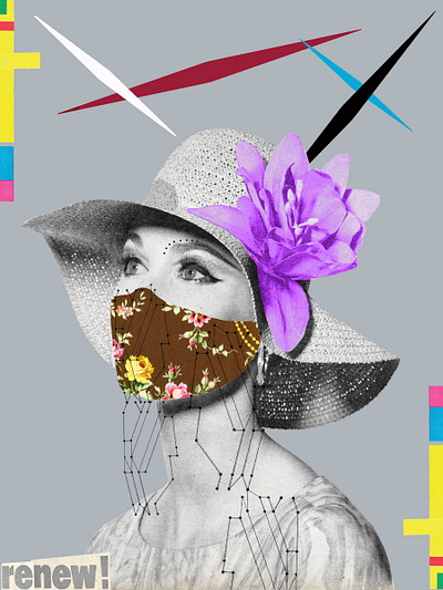 it takes one to know one collage collageart coronavirus cutandpaste fashion graphics identity illustration mask portrait portraiture protection typography