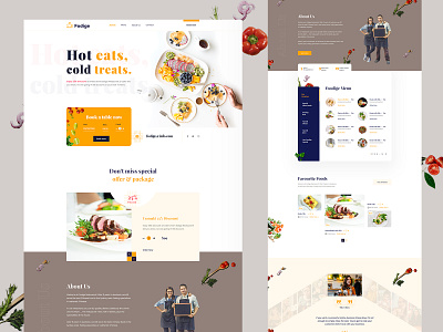 Fodige - Restaurant landing page 2020trend agency animation branding clean ui design design trend food delivery illustration kitchen landing page one page online delivery online food delivery orders restaurants ui ux webdesigner website wordpress