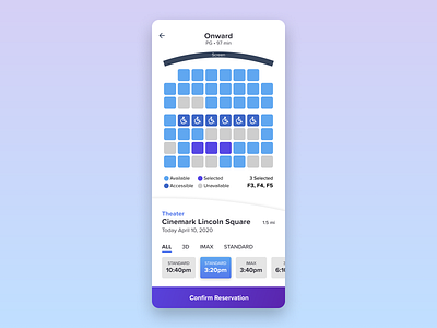 Daily UI 054—Confirmation app app design confirmation daily daily 054 daily ui daily ui 054 dailyui dailyuichallenge design figma interface movie movie reservation receipt ui ui design