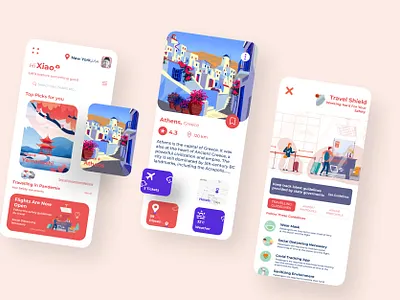Traveling in Pandemic Safety guidelines app cards components clean covid19 flight flight user experience illustration design system interface ios iphone app design minimal online booking tourism travel agency services travel app booking trip planner ui uiux user interface ux web web design