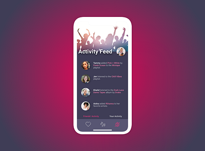 Activity Feed 047 activity feed activity stream app dailyui dailyuichallenge design mobile mobile app mobile design music music app ui uidesign uiux uiuxdesign ux uxdesign uxui uxuidesign