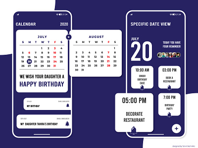 Calendar UI 2020 app clean clean design design interaction design mobile app ui ux design ui ui design uidesign ux