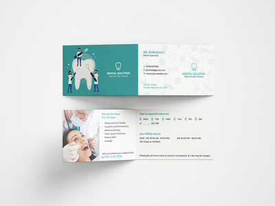 Dental Folded Business Card bifold businesscard clinic company dental dental clinic dentist doctor folded folded businesscard
