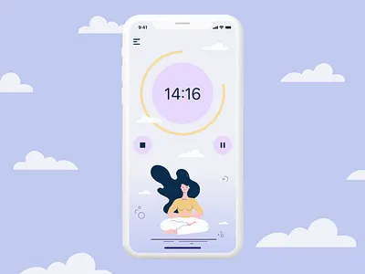 Countdown Timer #DailyUI014 app ui countdown countdown timer countdowntimer dailyui dailyui014 meditation meditation app timer ui