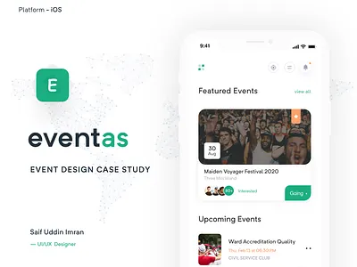 Event App Case Study app app design app case study app concept app ui design event app event app case study event booking app event finder app imran ios app minimal app ux