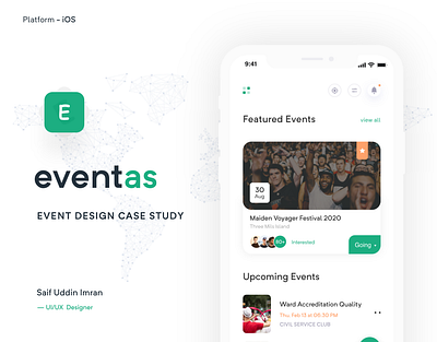 Event App Case Study app app design app case study app concept app ui design event app event app case study event booking app event finder app imran ios app minimal app ux