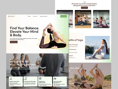 Wellness - Yoga Class Website Design courses exercise fitness gym health landing page landing page design lifestyle mindfullness relax spa sport training web design webflow website website design wellness workout yoga