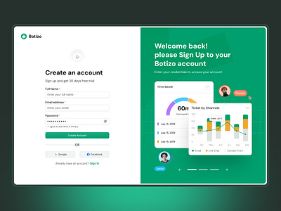 AI Botizo Sign Up Dashboard dashboard dashboard design design sign up ui ui design uidesign website design