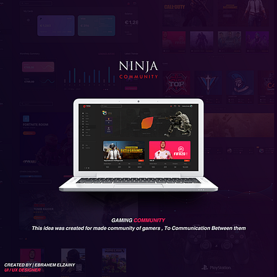 Ninja Community - Gaming Ui app design flat illustration logo ui ux vector web website