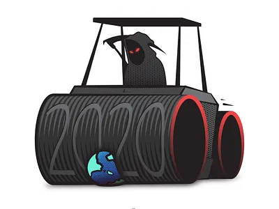2020 adventure cartoon dark design earth flattenthecurve grim reaper grimreaper illustration steamroller vector